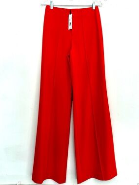 Alice + Olivia Wide-Leg Red Trousers